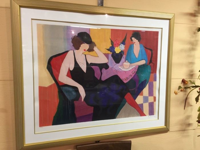“Maria and Susie”
Limited Edition Hand Signed Serigraph by
Itzchak Tarkay
42-1/2” x 34” x 2-1/2”
