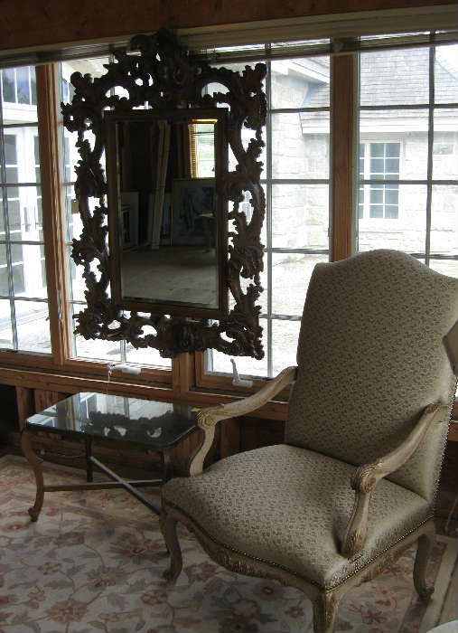 Gorgeous and Large Kreiss Mirror, Gents Chair