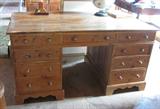 Double Bank Pine Desk