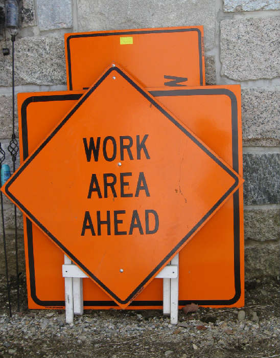 Set of 4 Construction Site Signs
