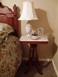 Antique marble top Eastlake lamp table