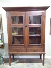 Handmade longleaf pine kitchen cabinet, full mortise & tenon with peg joinery, drawers have hand made dovetail with beveled bottoms, drawer pulls are all wood & hand turned 