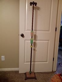 Vintage floor lamp with glass base