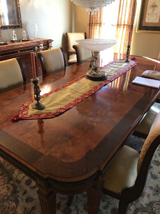 dining room set by Henredon table and 8 chairs  