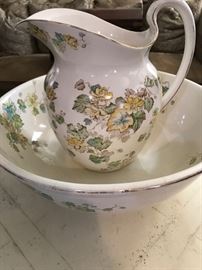 English Pitcher and Bowl Set