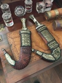 2 Damascus Steel Arab Daggers