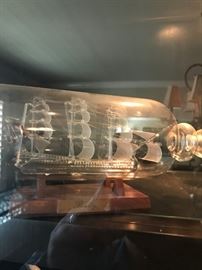 Glass Ship in Glass Bottle