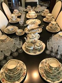 Staffordshire Orient Pattern Service for 12 Plus Serving Pieces 