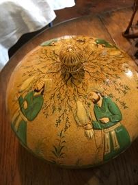 RARE Persian Lacquer Round Box