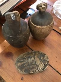 Egyptian Jars and Scarab Ink Blotter