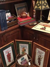 Books, tiles, and other Southwest décor items