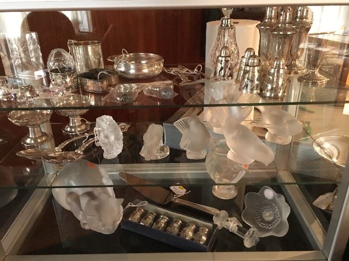 Some of the smaller sterling items and more Lalique glass