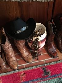 Boots, hat, and chili peppers!