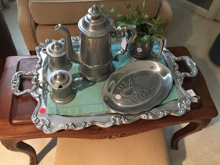 Tray and pewter pieces - a small sample of what is available