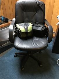 Desk chair with camera bags