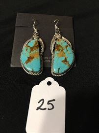 Large turquoise drop earrings 