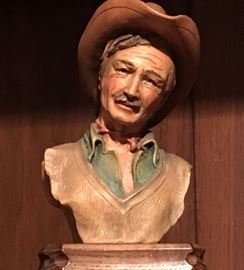 Anri carved wooden limited edition cowboy bust
