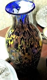 Pretty cobalt art glass vase