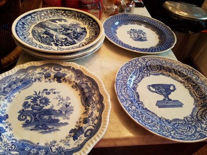 Blue white plates for decorating
