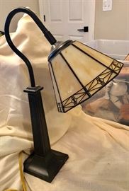 Nice arts & crafts lamp. Tiffany style shade. Works great! 