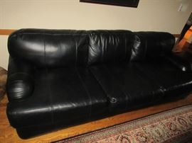 HENREDON, black leather-mint condition