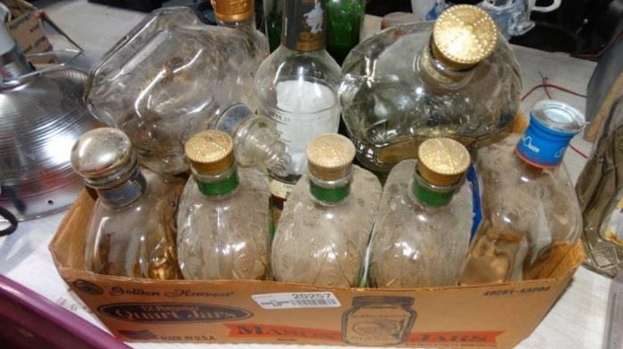Lot of empty whiskey bottles