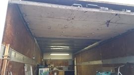8 x 8 x 26 RYDER TRUCK BOX ONLY.  ROLL UP REAR DOOR, ELECTRICAL  BOX WITH OUTLETS, LIGHTS, WORK TABLE, CABINET 