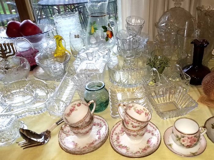 Cup & saucer collection, glassware, crystal, art glass etc.