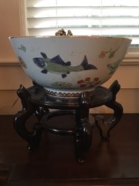 Oriental bowl from Neiman Marcus. Priced separately from stand