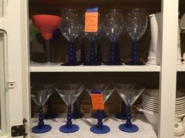 Blue stem margarita and wine glasses