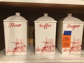 Dutch Art Deco 1940s canisters 