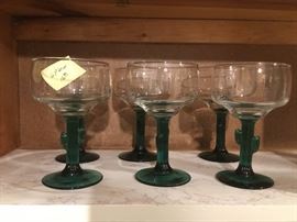 Green stem margarita glasses