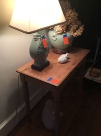 Antique Pine table with single drawer