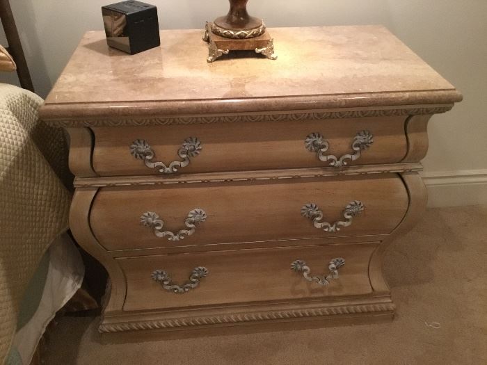 Set of Century chests with marble granite top