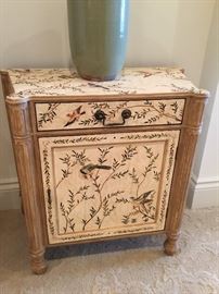 Painted small chest with birds 30”L x 16”D x 28.5”H