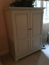 Sage green painted armoire 46”l x 25” D x 61.5”T