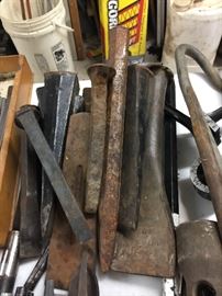 chisels and railroad spikes
