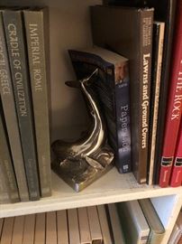 ONE OF TWO WHALE BOOKENDS FROM P M CRAFTSMEN