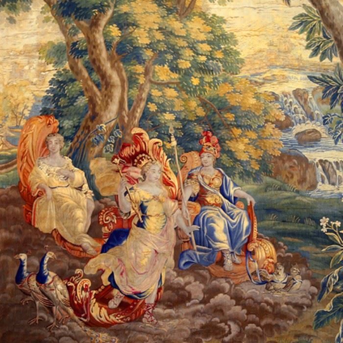 Lot 5243927: Flemish Mythological Garden Tapestry, Brussels, Belgium, 18th Century