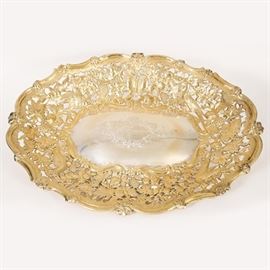 Lot 5243945: Large George III Silver Gilt Oblong Tray, Bearing Marks for London, 1806