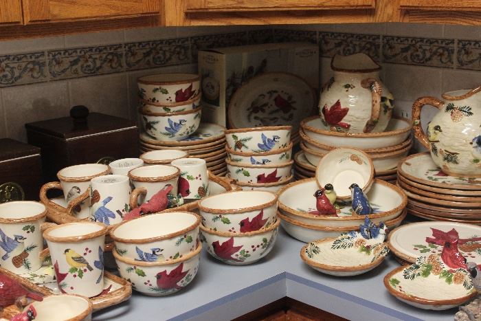 Large Christmas China Set with Serving Pieces