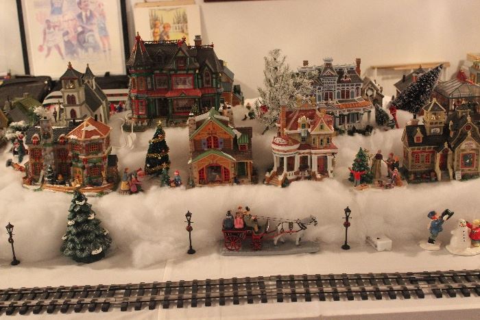 Christmas Village with Train Set