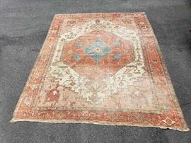 Ivory field Serapi Antique Rug 9 x 12