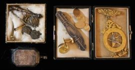14k cuff links & medals