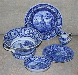 blue & white transferware ceramics