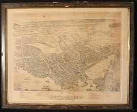Portsmouth Birdseye view print