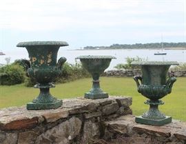 cast iron garden urns