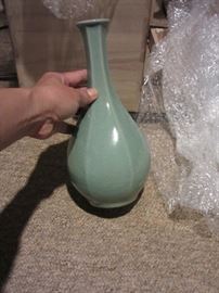Korean celadon vase made by Master artist in 1990s