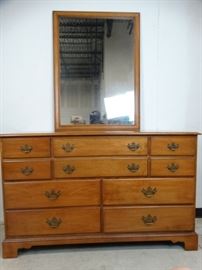 Ethan Allen Early American Dresser with Mirror