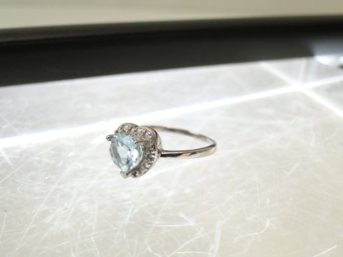 Size 7 Sterling Silver Ring with Heart Shaped